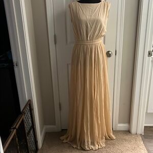 Alice & Olivia | Elegant Cream / Peach Sleeveless Long Dress | 6